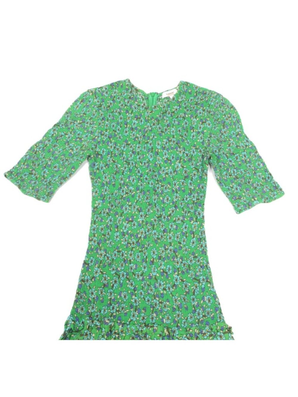 RHODE  Zola Green Ditsy Floral Midi Dress Smocked Fitted size Small /249 - Picture 3 of 6